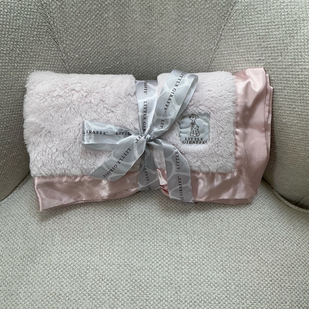 LITTLE GIRAFFE Faux Fur Baby Blanket | Pink